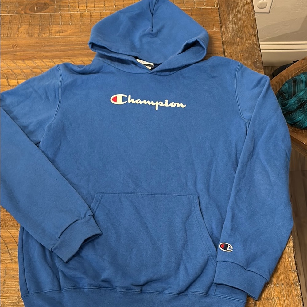 Champion Blue Classic Logo Hoodie